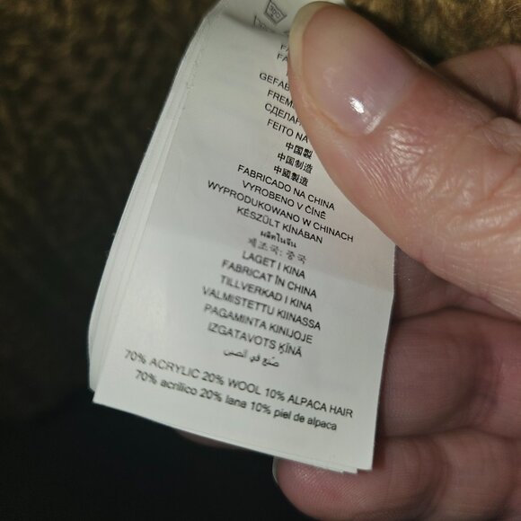 Michael Michael Kors Woman Belted Cable-Knit Cardigan in Camel SZ LG - Picture 6 of 6